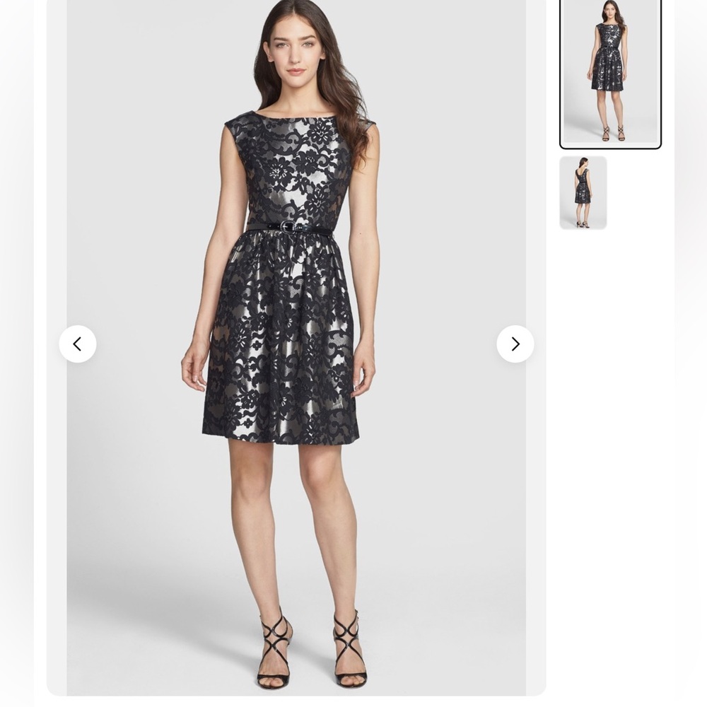 Eliza J metallic brocade fit and flare cocktail / special occasion dress Size 6